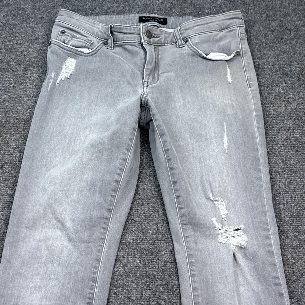 Banana Republic Skinny Fit Jeans Womens Sizeโ 28 / 6 Gray Distressed Stretch - Picture 6 of 16